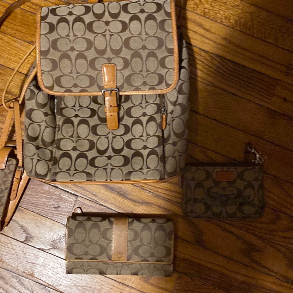 Signature coach Backpack with cell phone case